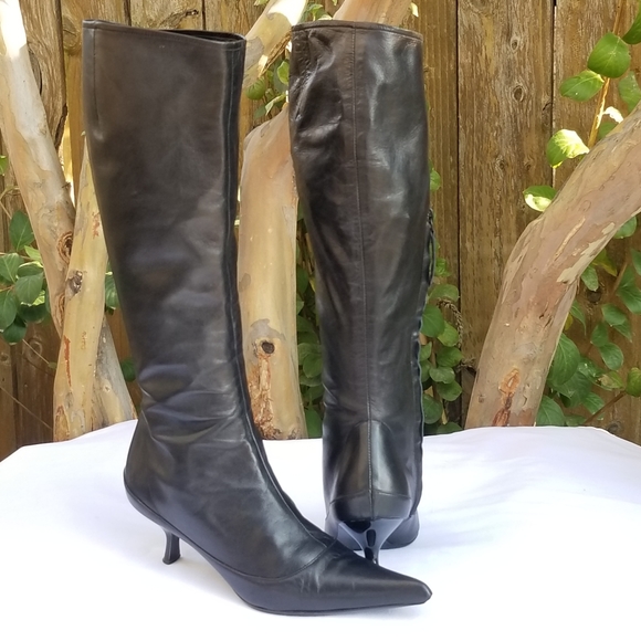 Giuseppe Zanotti gorgeous kitten heels tall knee high leather boots Size 36 - Picture 2 of 16